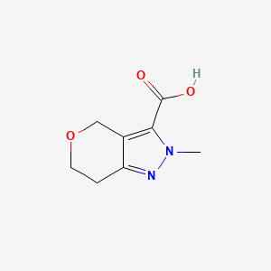 molecular formula C8H10N2O3 B2412727 2-Methyl-2,4,6,7-tetrahydropyrano[4,3-c]pyrazole-3-carboxylic acid CAS No. 1519903-75-3