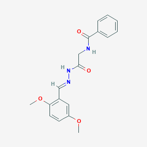 molecular formula C18H19N3O4 B2412732 (E)-N-(2-(2-(2,5-dimethoxybenzylidene)hydrazinyl)-2-oxoethyl)benzamide CAS No. 391877-10-4