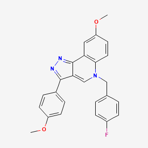 molecular formula C25H20FN3O2 B2412737 5-(4-氟苄基)-8-甲氧基-3-(4-甲氧基苯基)-5H-吡唑并[4,3-c]喹啉 CAS No. 866347-48-0