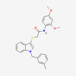 molecular formula C26H26N2O3S B2412741 N-(2,4-dimethoxyphenyl)-2-((1-(3-methylbenzyl)-1H-indol-3-yl)thio)acetamide CAS No. 681275-99-0