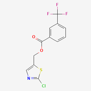 molecular formula C12H7ClF3NO2S B2412749 （2-氯-1,3-噻唑-5-基）甲基 3-(三氟甲基)苯甲酸酯 CAS No. 341967-66-6