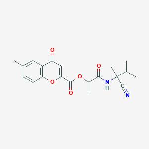 molecular formula C20H22N2O5 B2412761 1-[(1-cyano-1,2-dimethylpropyl)carbamoyl]ethyl 6-methyl-4-oxo-4H-chromene-2-carboxylate CAS No. 1043117-24-3