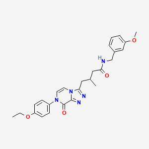 molecular formula C26H29N5O4 B2412764 4-(7-(4-ethoxyphenyl)-8-oxo-7,8-dihydro-[1,2,4]triazolo[4,3-a]pyrazin-3-yl)-N-(3-methoxybenzyl)-3-methylbutanamide CAS No. 946294-73-1