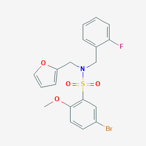 molecular formula C19H17BrFNO4S B241277 5-bromo-N-(2-fluorobenzyl)-N-(2-furylmethyl)-2-methoxybenzenesulfonamide 