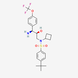 molecular formula C24H31F3N2O4S B2412775 N-[(2S,3S)-3-Amino-2-hydroxy-3-[4-(trifluoromethoxy)phenyl]propyl]-4-tert-butyl-N-cyclobutylbenzenesulfonamide CAS No. 2351886-00-3