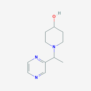 molecular formula C11H17N3O B2412776 1-(1-(吡嗪-2-基)乙基)哌啶-4-醇 CAS No. 1185310-52-4