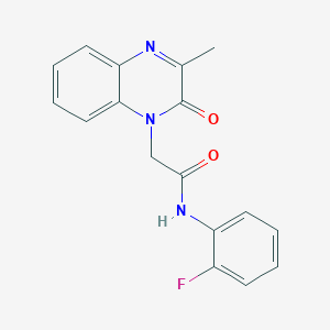 molecular formula C17H14FN3O2 B2412779 N-(2-氟苯基)-2-(3-甲基-2-氧代喹喔啉-1(2H)-基)乙酰胺 CAS No. 1112278-69-9