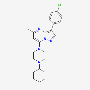 molecular formula C23H28ClN5 B2412784 3-(4-氯苯基)-7-(4-环己基哌嗪-1-基)-5-甲基吡唑并[1,5-a]嘧啶 CAS No. 899399-51-0