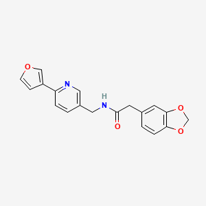 molecular formula C19H16N2O4 B2412786 2-(苯并[d][1,3]二氧杂环-5-基)-N-((6-(呋喃-3-基)吡啶-3-基)甲基)乙酰胺 CAS No. 2034387-79-4