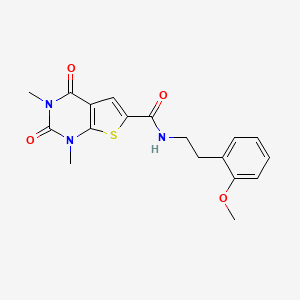 molecular formula C18H19N3O4S B2412802 N-[2-(2-methoxyphenyl)ethyl]-1,3-dimethyl-2,4-dioxo-1,2,3,4-tetrahydrothieno[2,3-d]pyrimidine-6-carboxamide CAS No. 946207-01-8