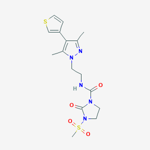 N-(2-(3,5-dimethyl-4-(thiophen-3-yl)-1H-pyrazol-1-yl)ethyl)-3-(methylsulfonyl)-2-oxoimidazolidine-1-carboxamide