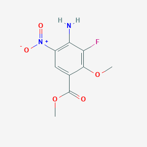 molecular formula C9H9FN2O5 B2412804 Methyl 4-amino-3-fluoro-2-methoxy-5-nitrobenzoate CAS No. 2418705-02-7