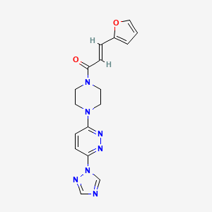 molecular formula C17H17N7O2 B2412813 (E)-1-(4-(6-(1H-1,2,4-三唑-1-基)哒嗪-3-基)哌嗪-1-基)-3-(呋喃-2-基)丙-2-烯-1-酮 CAS No. 1798417-64-7