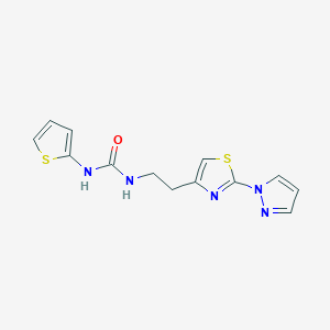 molecular formula C13H13N5OS2 B2412818 1-(2-(2-(1H-吡唑-1-基)噻唑-4-基)乙基)-3-(噻吩-2-基)脲 CAS No. 1448058-00-1