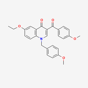 B2412844 6-Ethoxy-3-(4-methoxybenzoyl)-1-[(4-methoxyphenyl)methyl]quinolin-4-one CAS No. 866809-50-9