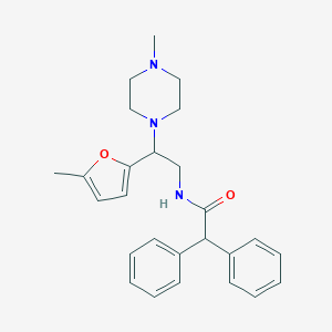 molecular formula C26H31N3O2 B241285 N-[2-(5-methyl-2-furyl)-2-(4-methyl-1-piperazinyl)ethyl]-2,2-diphenylacetamide 