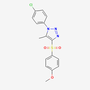 molecular formula C16H14ClN3O3S B2412857 1-(4-氯苯基)-4-((4-甲氧基苯基)磺酰基)-5-甲基-1H-1,2,3-三唑 CAS No. 931967-35-0
