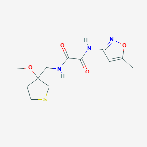 molecular formula C12H17N3O4S B2412863 N1-((3-methoxytetrahydrothiophen-3-yl)methyl)-N2-(5-methylisoxazol-3-yl)oxalamide CAS No. 1448077-43-7