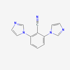 molecular formula C13H9N5 B2412871 2,6-di(1H-imidazol-1-yl)benzenecarbonitrile CAS No. 285987-29-3