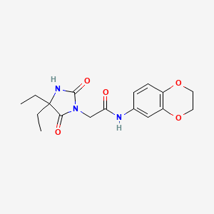 molecular formula C17H21N3O5 B2412873 2-(4,4-diethyl-2,5-dioxoimidazolidin-1-yl)-N-(2,3-dihydro-1,4-benzodioxin-6-yl)acetamide CAS No. 942034-07-3