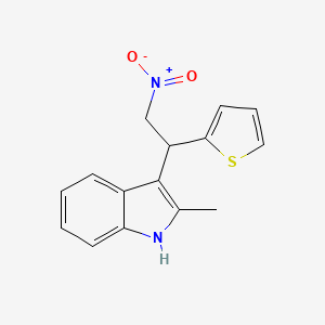 molecular formula C15H14N2O2S B2412878 2-methyl-3-[2-nitro-1-(thiophen-2-yl)ethyl]-1H-indole CAS No. 301313-27-9