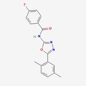 N-(5-(2,5-dimethylphenyl)-1,3,4-oxadiazol-2-yl)-4-fluorobenzamide