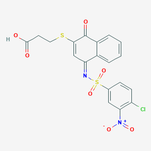molecular formula C19H13ClN2O7S2 B241289 3-[(4Z)-4-(4-chloro-3-nitrophenyl)sulfonylimino-1-oxonaphthalen-2-yl]sulfanylpropanoic acid 