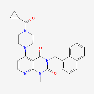 5-(4-(cyclopropanecarbonyl)piperazin-1-yl)-1-methyl-3-(naphthalen-1-ylmethyl)pyrido[2,3-d]pyrimidine-2,4(1H,3H)-dione