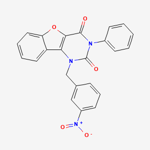 molecular formula C23H15N3O5 B2412891 1-(3-nitrobenzyl)-3-phenylbenzofuro[3,2-d]pyrimidine-2,4(1H,3H)-dione CAS No. 895787-92-5