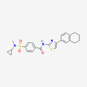 molecular formula C24H25N3O3S2 B2412899 4-(N-cyclopropyl-N-methylsulfamoyl)-N-(4-(5,6,7,8-tetrahydronaphthalen-2-yl)thiazol-2-yl)benzamide CAS No. 923434-91-7