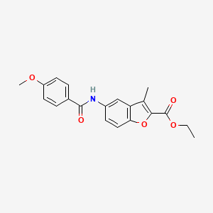 B2412912 Ethyl 5-(4-methoxybenzamido)-3-methylbenzofuran-2-carboxylate CAS No. 923106-99-4