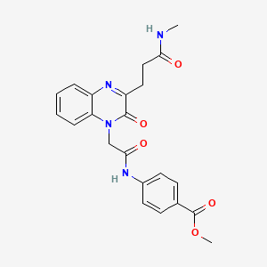 methyl 4-(2-(3-(3-(methylamino)-3-oxopropyl)-2-oxoquinoxalin-1(2H)-yl)acetamido)benzoate