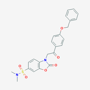 molecular formula C24H22N2O6S B241292 3-{2-[4-(benzyloxy)phenyl]-2-oxoethyl}-N,N-dimethyl-2-oxo-2,3-dihydro-1,3-benzoxazole-6-sulfonamide 
