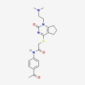 N-(4-acetylphenyl)-2-((1-(2-(dimethylamino)ethyl)-2-oxo-2,5,6,7-tetrahydro-1H-cyclopenta[d]pyrimidin-4-yl)thio)acetamide