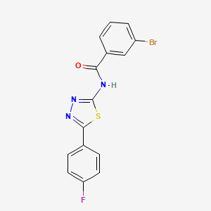 molecular formula C15H9BrFN3OS B2412925 3-溴-N-[5-(4-氟苯基)-1,3,4-噻二唑-2-基]苯甲酰胺 CAS No. 391226-60-1