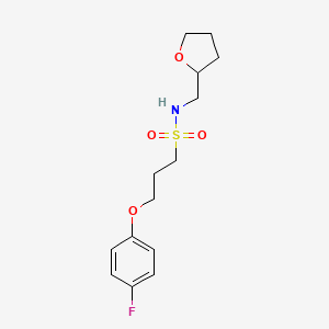 molecular formula C14H20FNO4S B2412929 3-(4-氟苯氧基)-N-((四氢呋喃-2-基)甲基)丙烷-1-磺酰胺 CAS No. 946265-67-4