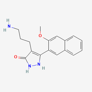 molecular formula C17H19N3O2 B2412935 4-(3-氨基丙基)-5-(3-甲氧基-2-萘基)-1,2-二氢-3H-吡唑-3-酮 CAS No. 881040-86-4