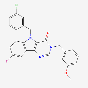 5-(3-chlorobenzyl)-8-fluoro-3-(3-methoxybenzyl)-3H-pyrimido[5,4-b]indol-4(5H)-one