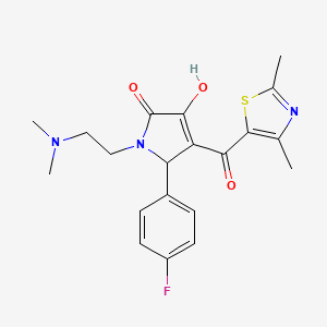 molecular formula C20H22FN3O3S B2412951 1-(2-(dimethylamino)ethyl)-4-(2,4-dimethylthiazole-5-carbonyl)-5-(4-fluorophenyl)-3-hydroxy-1H-pyrrol-2(5H)-one CAS No. 627822-09-7