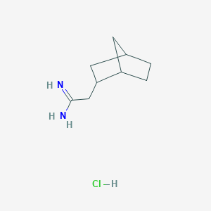 molecular formula C9H17ClN2 B2412967 2-(2-Bicyclo[2.2.1]heptanyl)ethanimidamide;hydrochloride CAS No. 2248286-49-7