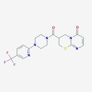 3-(4-(5-(trifluoromethyl)pyridin-2-yl)piperazine-1-carbonyl)-3,4-dihydropyrimido[2,1-b][1,3]thiazin-6(2H)-one