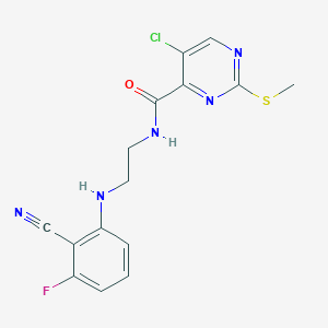 5-chloro-N-{2-[(2-cyano-3-fluorophenyl)amino]ethyl}-2-(methylsulfanyl)pyrimidine-4-carboxamide