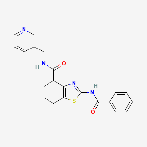 molecular formula C21H20N4O2S B2412981 2-苯甲酰胺-N-(吡啶-3-基甲基)-4,5,6,7-四氢苯并[d]噻唑-4-甲酰胺 CAS No. 941925-74-2