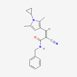 molecular formula C20H21N3O B2412982 (Z)-N-benzyl-2-cyano-3-(1-cyclopropyl-2,5-dimethylpyrrol-3-yl)prop-2-enamide CAS No. 1198066-45-3