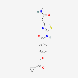 molecular formula C18H19N3O4S B2412987 4-(2-cyclopropyl-2-oxoethoxy)-N-(4-(2-(methylamino)-2-oxoethyl)thiazol-2-yl)benzamide CAS No. 1226435-84-2