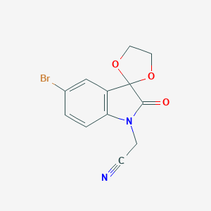 molecular formula C12H9BrN2O3 B241299 (5'-bromo-2'-oxospiro[1,3-dioxolane-2,3'-indol]-1'(2'H)-yl)acetonitrile 