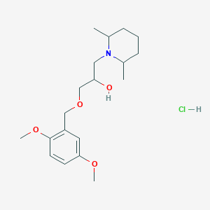 molecular formula C19H32ClNO4 B2412992 1-((2,5-Dimethoxybenzyl)oxy)-3-(2,6-dimethylpiperidin-1-yl)propan-2-ol hydrochloride CAS No. 1212333-92-0