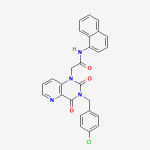 molecular formula C26H19ClN4O3 B2412995 2-[3-(4-chlorobenzyl)-2,4-dioxo-3,4-dihydropyrido[3,2-d]pyrimidin-1(2H)-yl]-N-1-naphthylacetamide CAS No. 923147-07-3