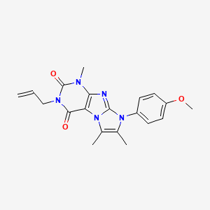 molecular formula C20H21N5O3 B2412996 3-allyl-8-(4-methoxyphenyl)-1,6,7-trimethyl-1H-imidazo[2,1-f]purine-2,4(3H,8H)-dione CAS No. 877810-35-0