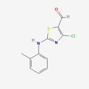 molecular formula C11H9ClN2OS B2413011 4-Chloro-2-[(2-methylphenyl)amino]-1,3-thiazole-5-carbaldehyde CAS No. 460730-08-9